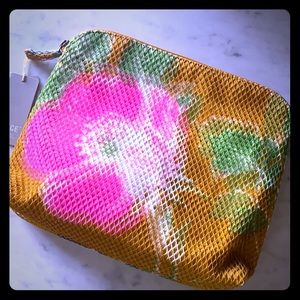 NWT Epice Paris Pouch in gold, pink & earth tones